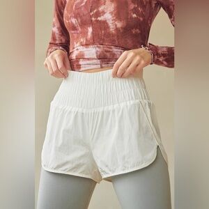Free People FP Movement The Way Home Athletic High Rise Shorts in White